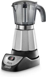 De'Longhi Alicia Plus EMKM6.B Moka-Kanne (360° drehbar, 550 W) Silber-Schwarz