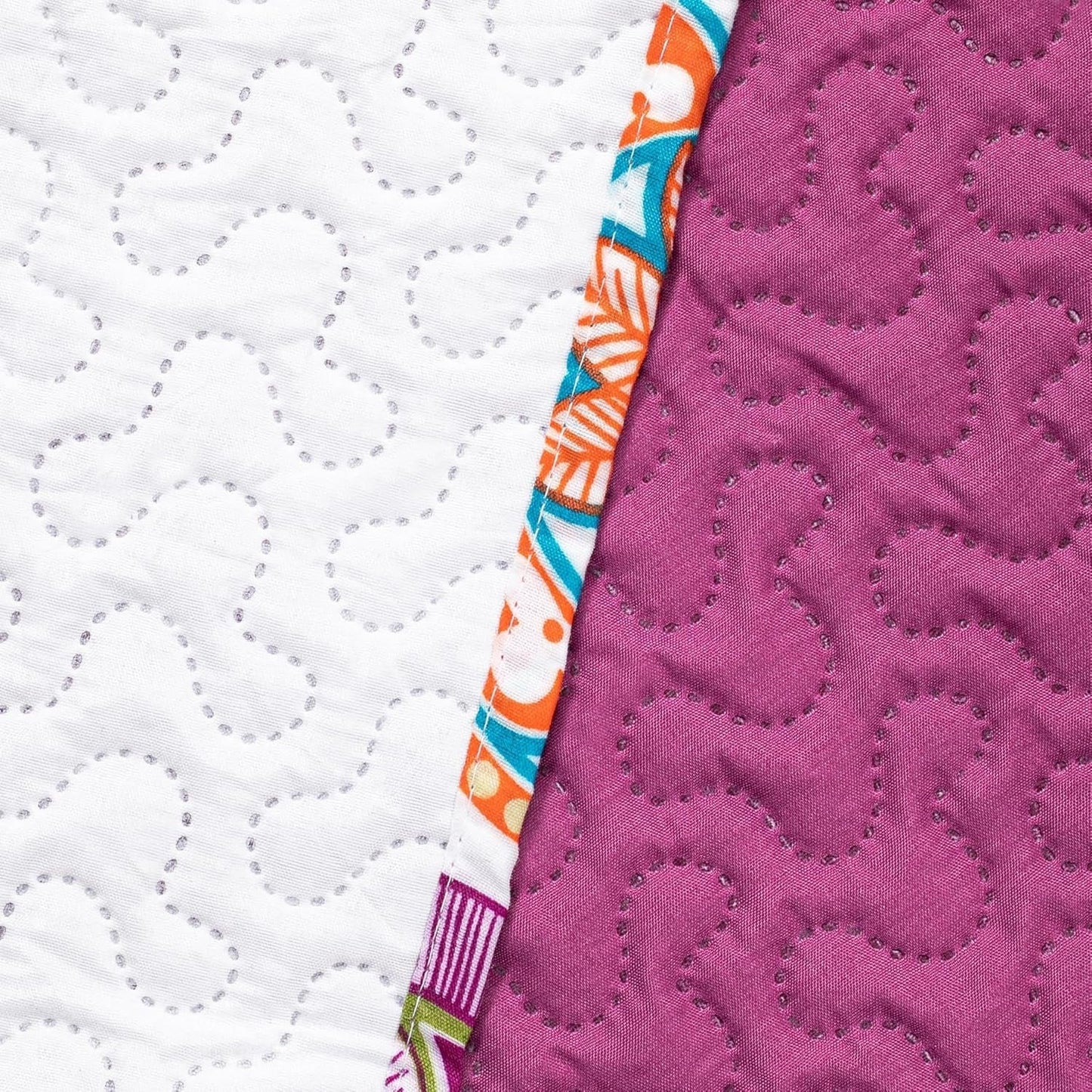 Decoking 12222 Tagesdecke 200 x 220 cm, rosa, violett, weiß, gefärbt, Anthrazit, Tagesdecke, zwei Seiten, gefärbt, rosa, weiß, violett, Steppung, Bibi-Betten und Decken. Besuchen Sie den DecoKing-Store