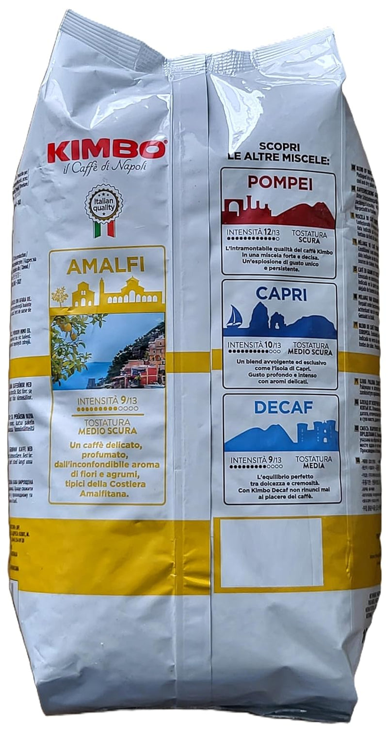 Ganze Amalfi-Kaffeebohnen (100 % Arabica), mittlere Röstung, 1-kg-Beutel