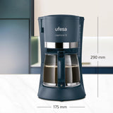 Ufesa CG7114 Capriccio Filterkaffeemaschine, 6 Tassen, 600 W, Karaffe 0,6 l, Anti-Tropf-System, automatische Abschaltung, blau