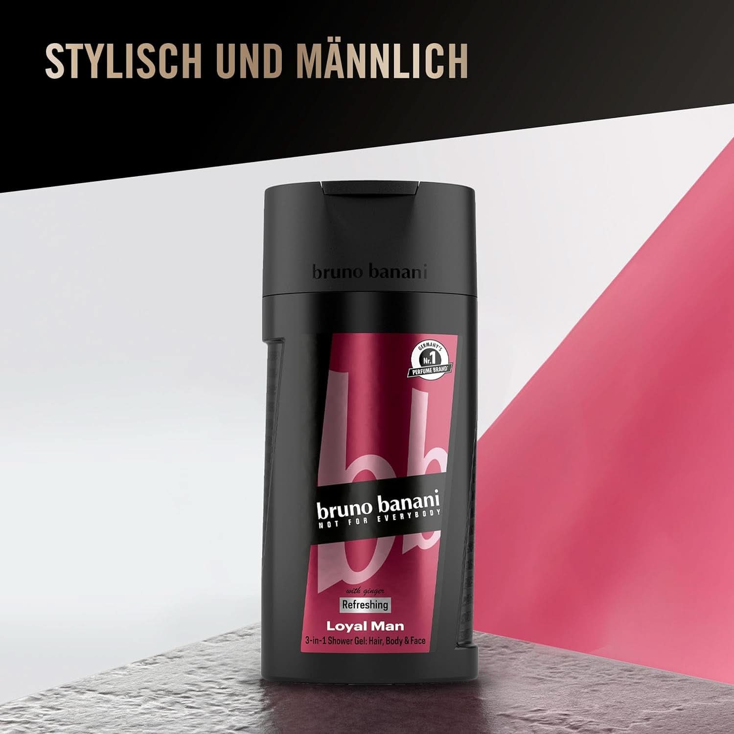 Bruno Banani Loyal Man 3 in 1 Duschgel für Körper, Haare und Gesicht, Männer, 250 ml Dusche und Bad Naty Shop