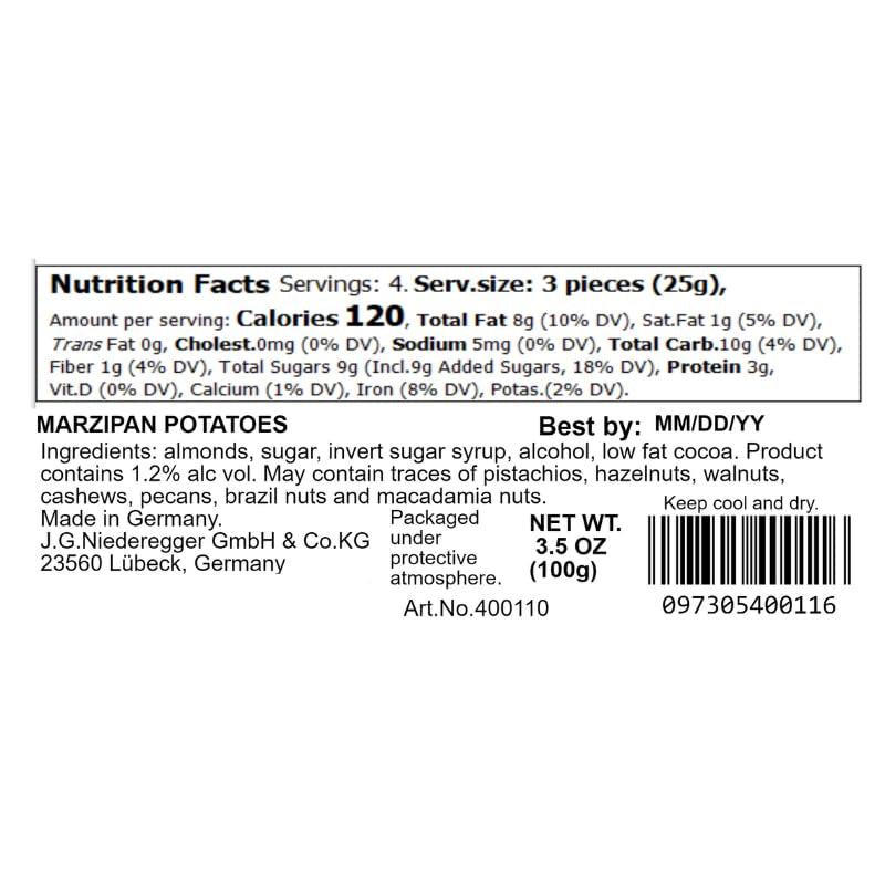 Kartoffeln mit Niederegger Marzipan 100g