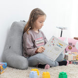 InnovaGoods Huglow Lesekissen mit Armlehne für Sofa, Bett und Teppich, Lesekissen mit Lordosenstütze und Tragegriff, ergonomisch, beugt Beschwerden und Schmerzen vor, grau