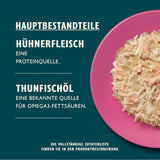 Lily's Kitchen Aus Naturichen Ingredient hermestellung Zerkleinerte Filets in Gelee mit Hühnchen und Lachs Ausgewachsenes Nassfutter für Katzen 70 g Dose