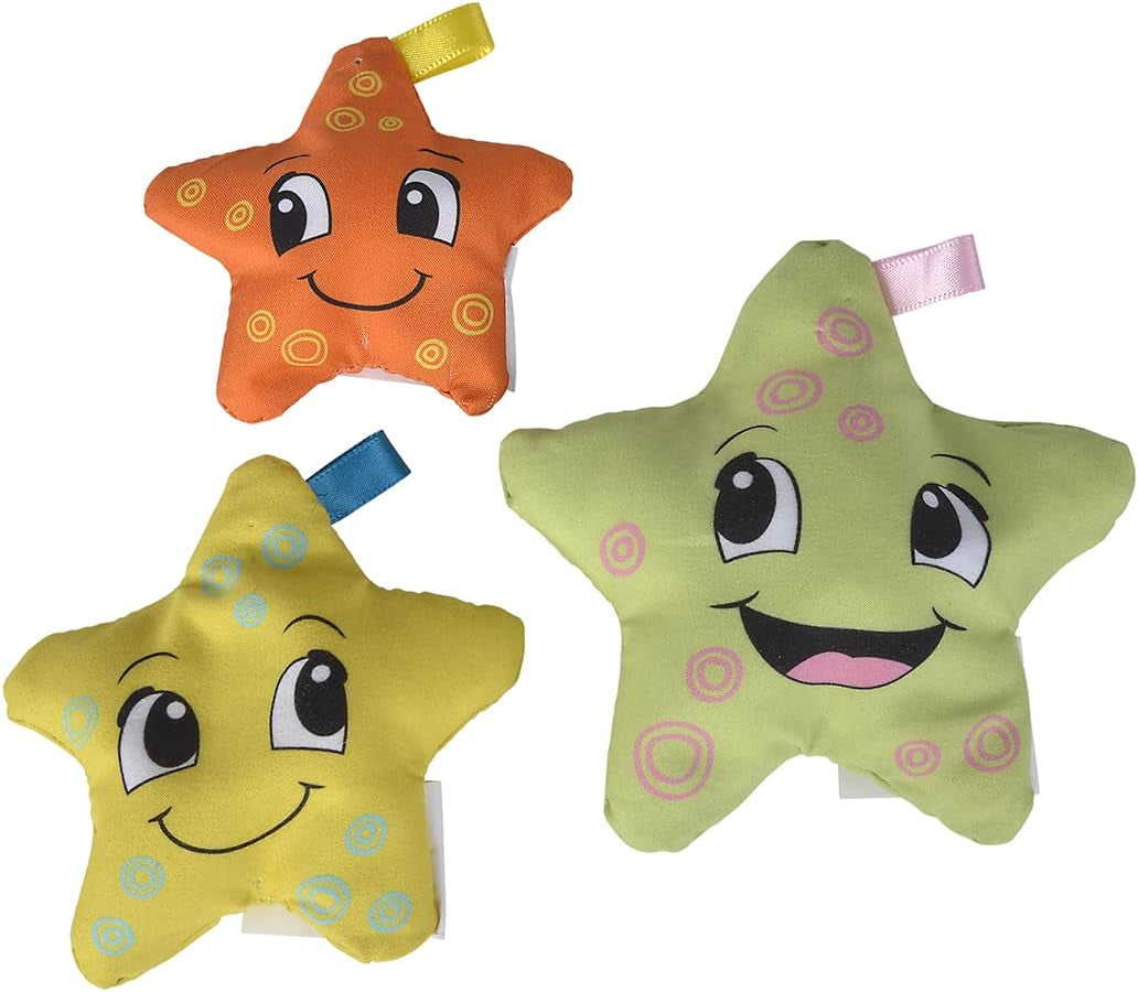 Simba 104010071 - ABC Soft Seestern, Kinderspielzeug, Textilsterne gefüllt mit Styropor, 3 Stück, ab 6 Monaten Babyspielzeug Naty Shop Standardtitel
