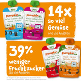 Pumpkin Organics Bio Gemüse-Getreide-Quetschie Kürbis, Birne, Apfel, Pflaume, Hafer ohne Zuckerzusatz¹ - ab 8 Monaten - als Snack oder Beikost für unterwegs (100g)