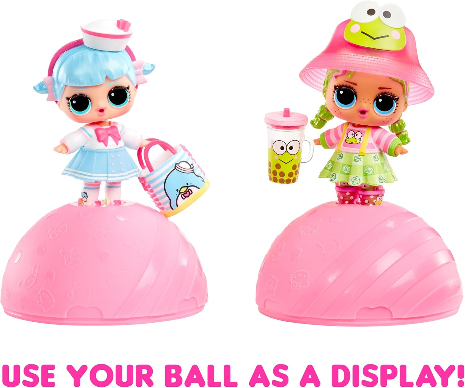 L.O.L. Überraschung! Liebt Hello Kitty und seine Freunde – 1 Puppe mit 7 Überraschungen, zufällige Auswahl, 8 Kleinkinder zum Sammeln, Geschenk für Kinder ab 4 Jahren, rosa Naty Shop-Puppen