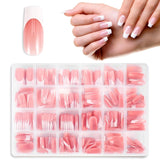 360 Stück künstliche Nägel, französische Nägel, mittelgroße rechteckige künstliche Nägel, natürliche künstliche Nägel, DIY falsche Nagelspitzen mit Nagelfeile, zum Aufdrücken künstlicher Nägel für Damen und Frauen