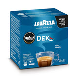 Lavazza A Modo Mio Dek Cremoso, 256 Kaffeekapseln, für entkoffeinierten Espresso mit aromatischen Noten von Mandeln und Candidis, 100 % Arabica, Intensität 7/13, mittlere Röstung, 16 Packungen