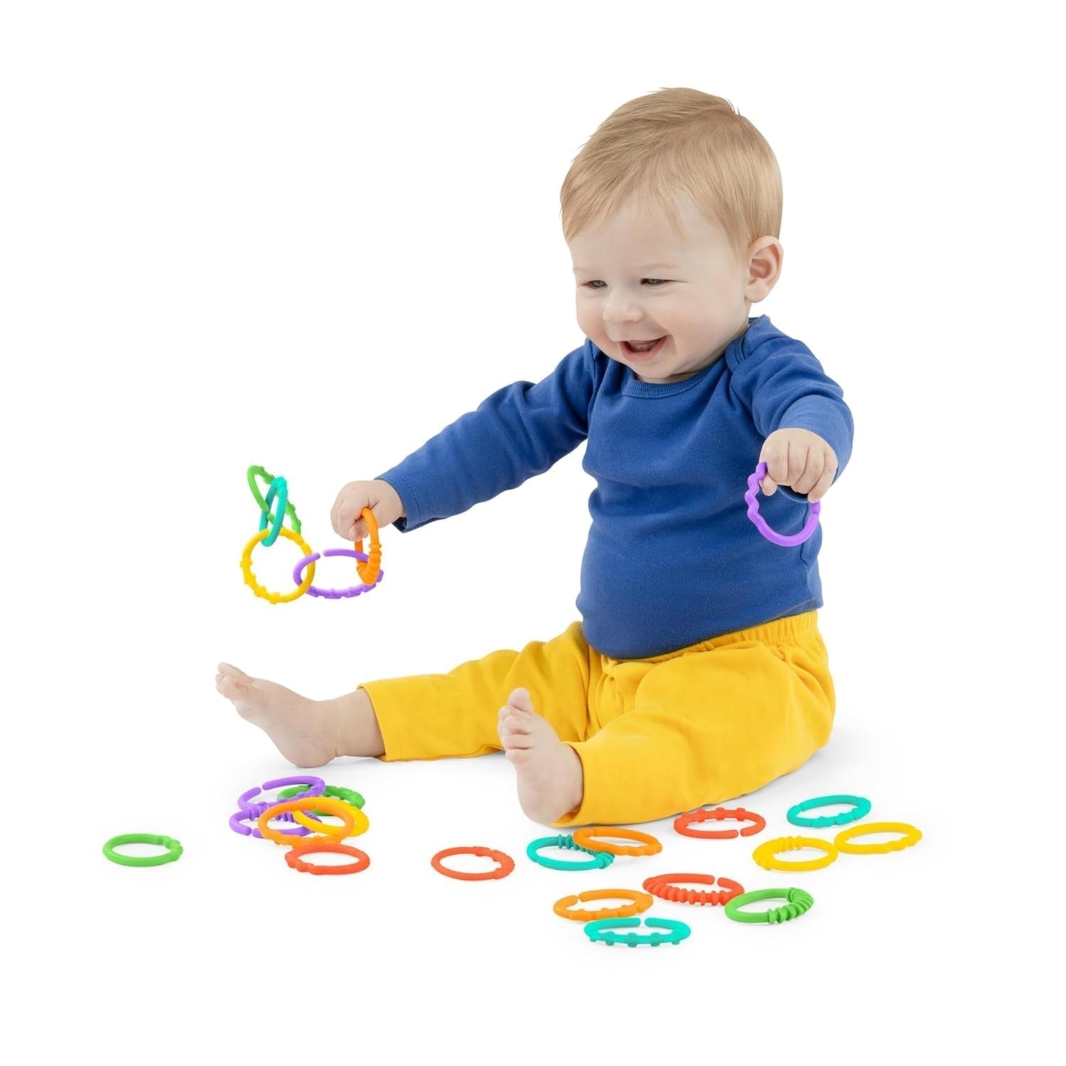 Bright Starts, Oball, Verbindungsglieder der Kinderwagenkette, viele Glieder, faltbar, leicht anzubringen, leicht zu reinigen, perfekt für Reisen, Bebe Toys Naty Shop