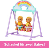 Barbie Skipper-Puppe und Kinderzimmer mit Zubehör, einschließlich Zwillingspuppen, 1 Kinderbett, 1 Schaukel, 1 Wippe und mehr, HXM99 Naty Shop Dolls