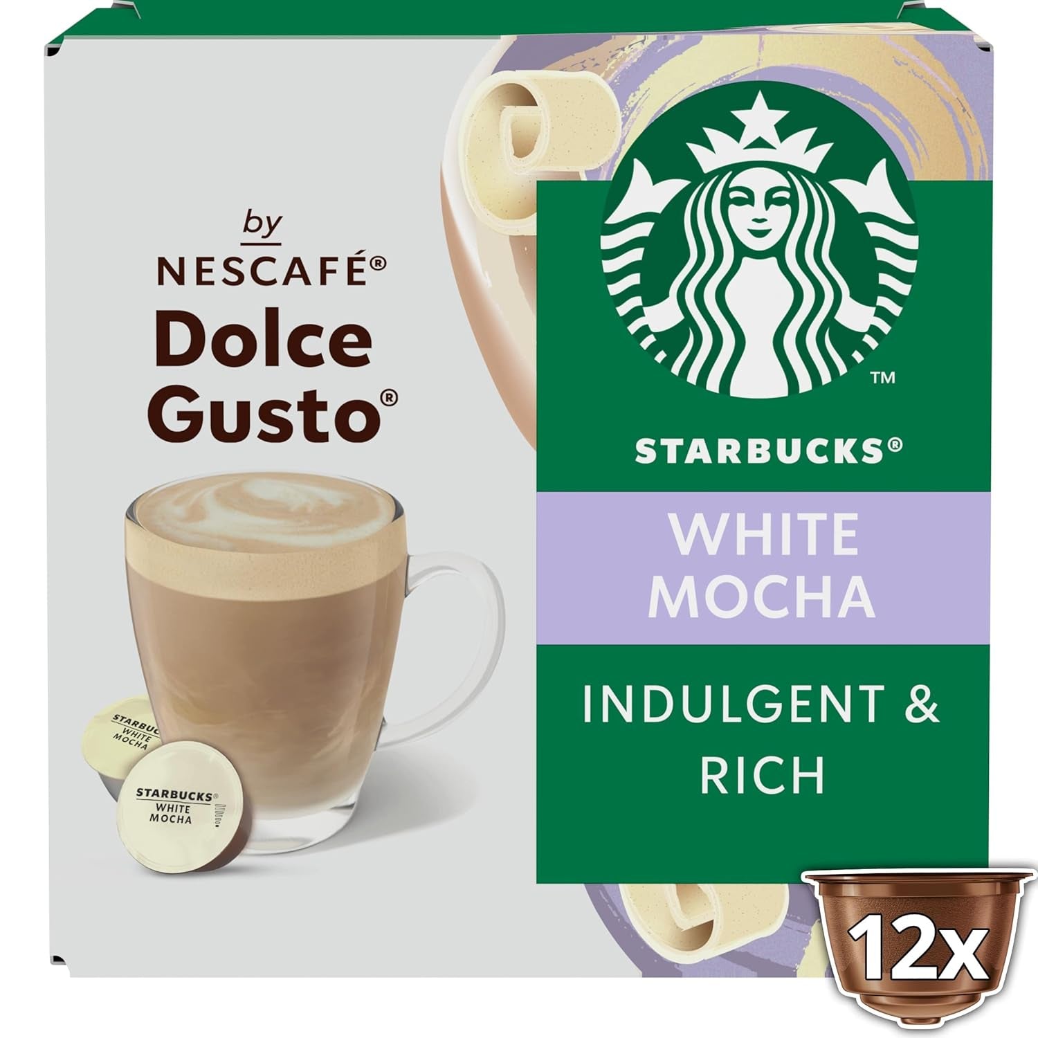 STARBUCKS White Mocha von Nescafé Dolce Gusto Kaffeekapseln 6 x 12 (72 Kapseln)