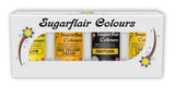 Sugarflair Pasta-Lebensmittelfarbe Gelb, 4er-Set, Pasta-Lebensmittelfarbe, Fondant, Marzipan, Zuckerpaste, Buttercreme und mehr: Narzisse, Kanariengelb, Creme, Eiermelone, 4er-Set