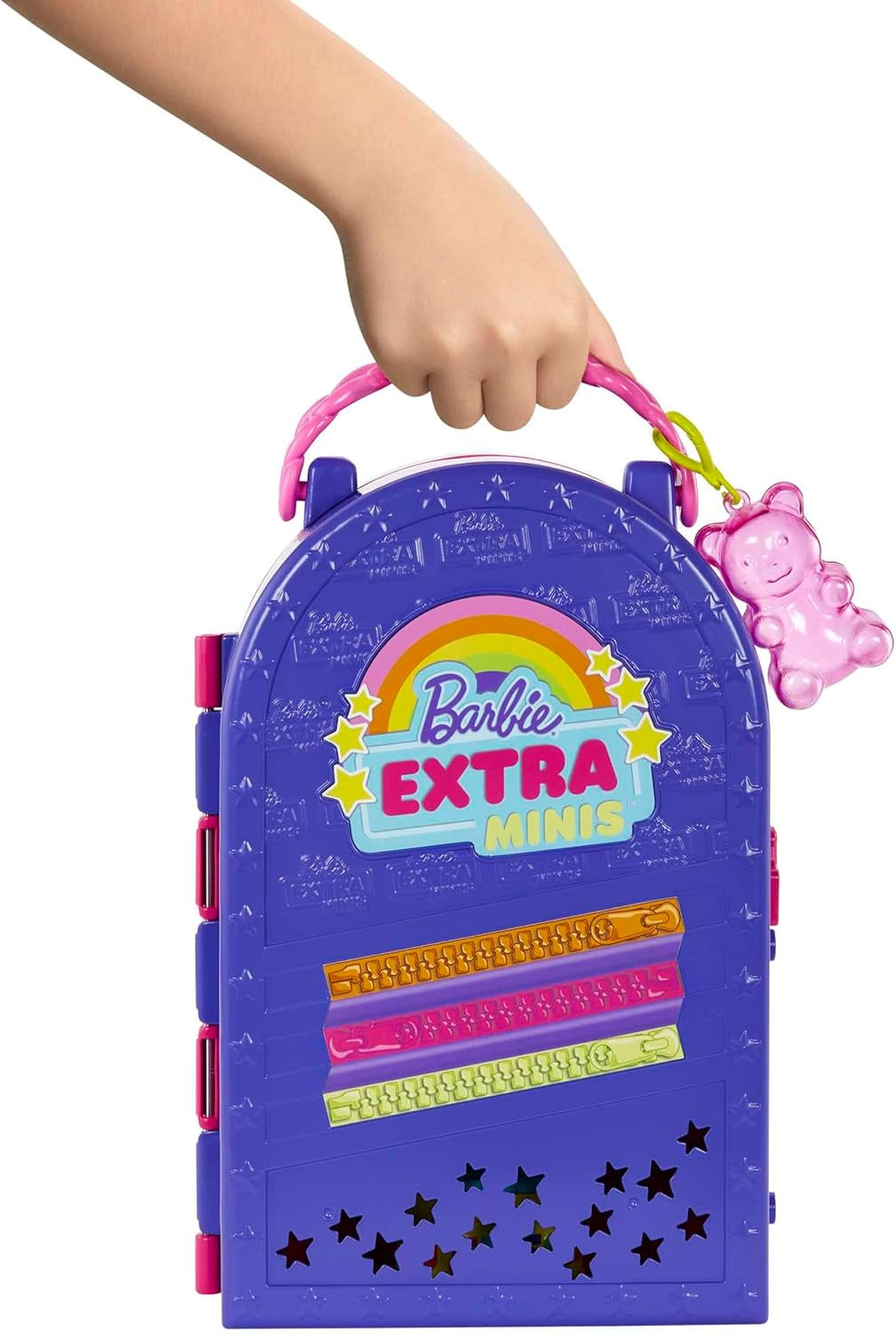 Barbie Extra Minis, Extra Mini-Puppe und Boutique-Spielset, Kleiderschrank mit Schränken, Regalen, Spiegeln, 360-Grad-Plattform, Extra Mini-Puppe mit rosa Haarschmuck, HHN15
