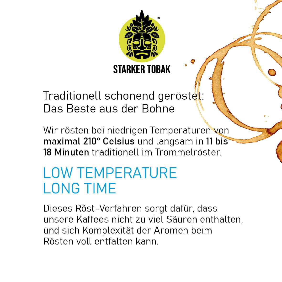 STARKER TOBAK Monsooned Malabar-Kaffee, ganze Bohne, handgeröstet – mittlere Röstung, Indien, 100 % Arabica, geeignet für Filterkaffee, French Press, Kaffeevollautomaten, schonend für den Magen – extra niedriger Säuregehalt