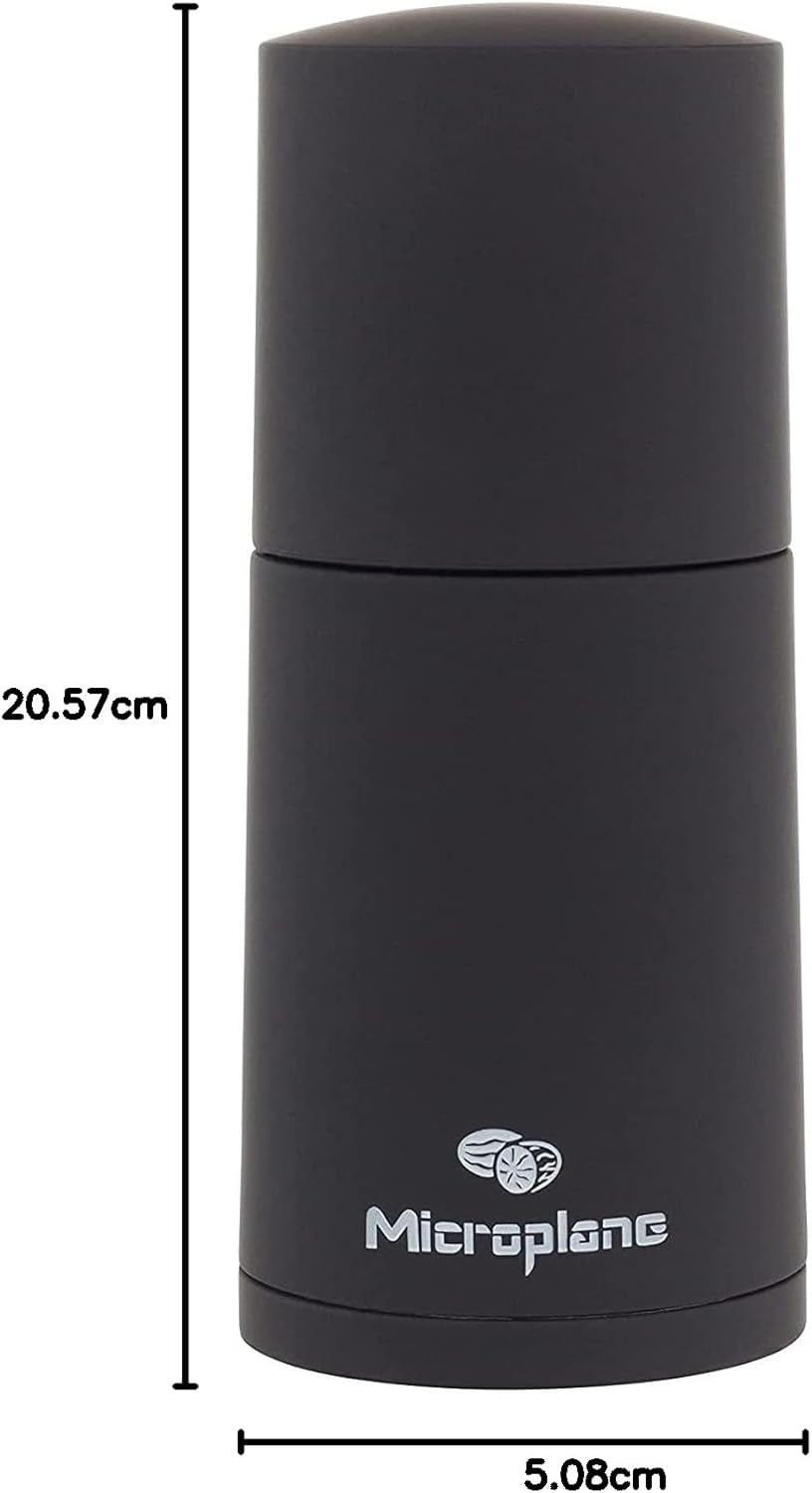 Microplane Gewürzmühle Schwarz für Muskatnuss, Zimt, Tonkabohnen, langen Pfeffer und andere trockene Gewürze. Mahlen und Mühlen Naty Shop