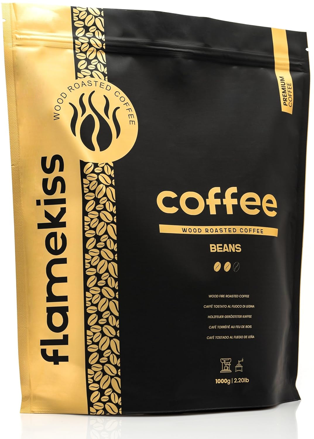 Kaffeebohnen 1 kg – Hochwertige Arabica- und Robusta-Espressobohnen, handgeröstet über einem Holzfeuer für ein reichhaltiges und aromatisches Kaffeeerlebnis aus ganzen Bohnen