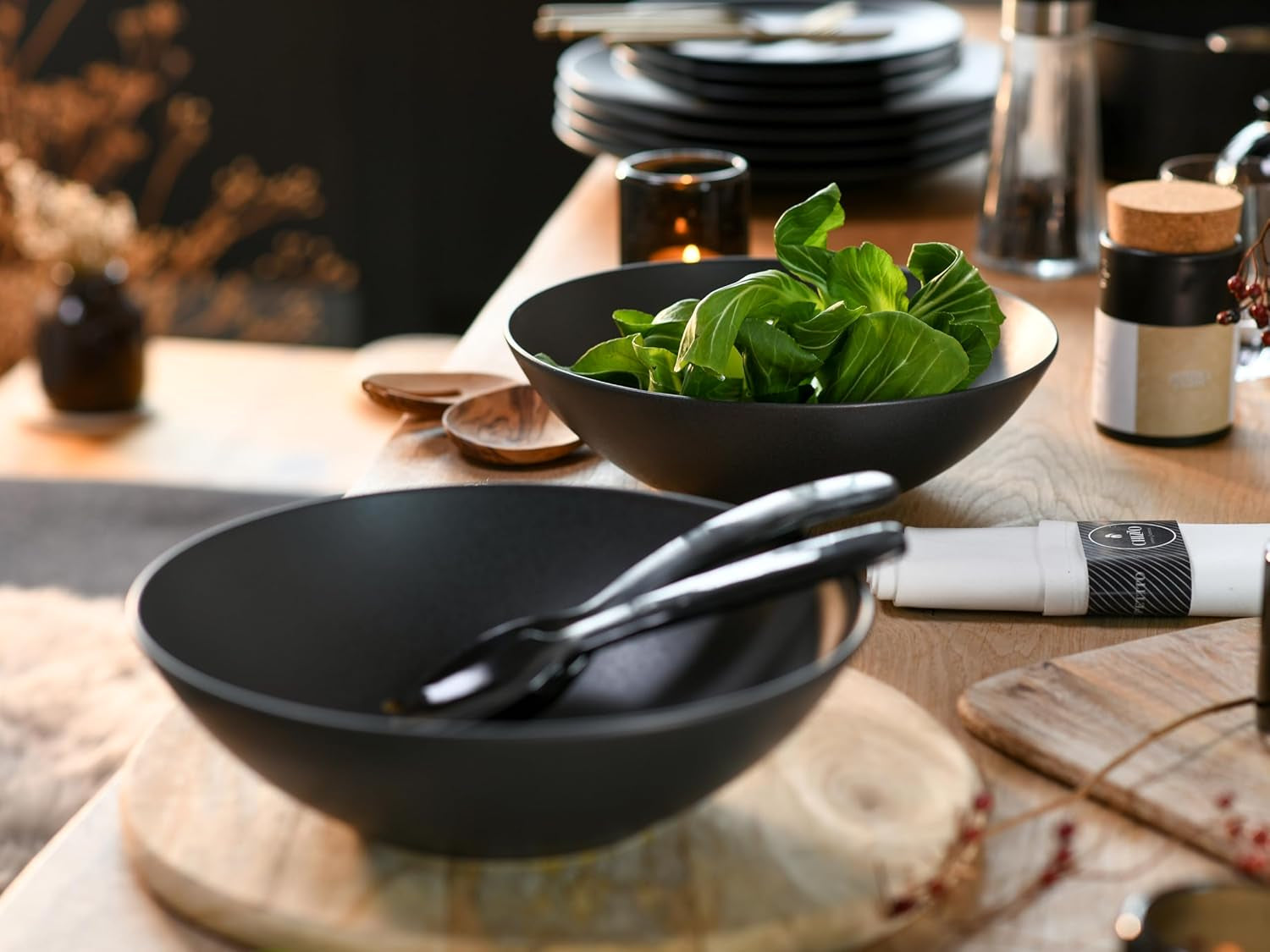 Creatable, 30007, Soft-Touch-Serie, 2-teiliges Geschirrset, Steinzeug-Salatset, spülmaschinen- und mikrowellengeeignet, hergestellt in Portugal