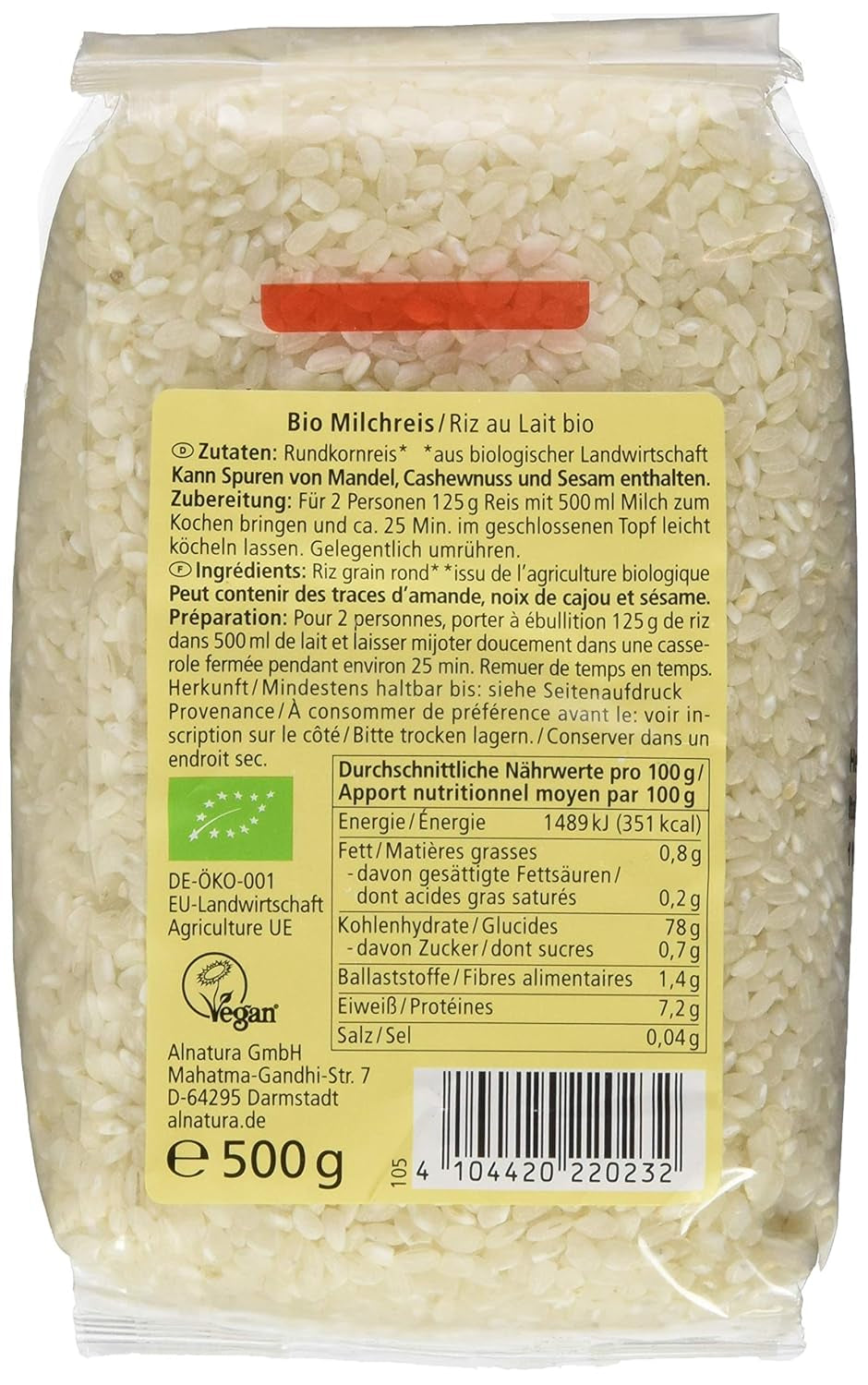 Bio-Milchreis, 500g