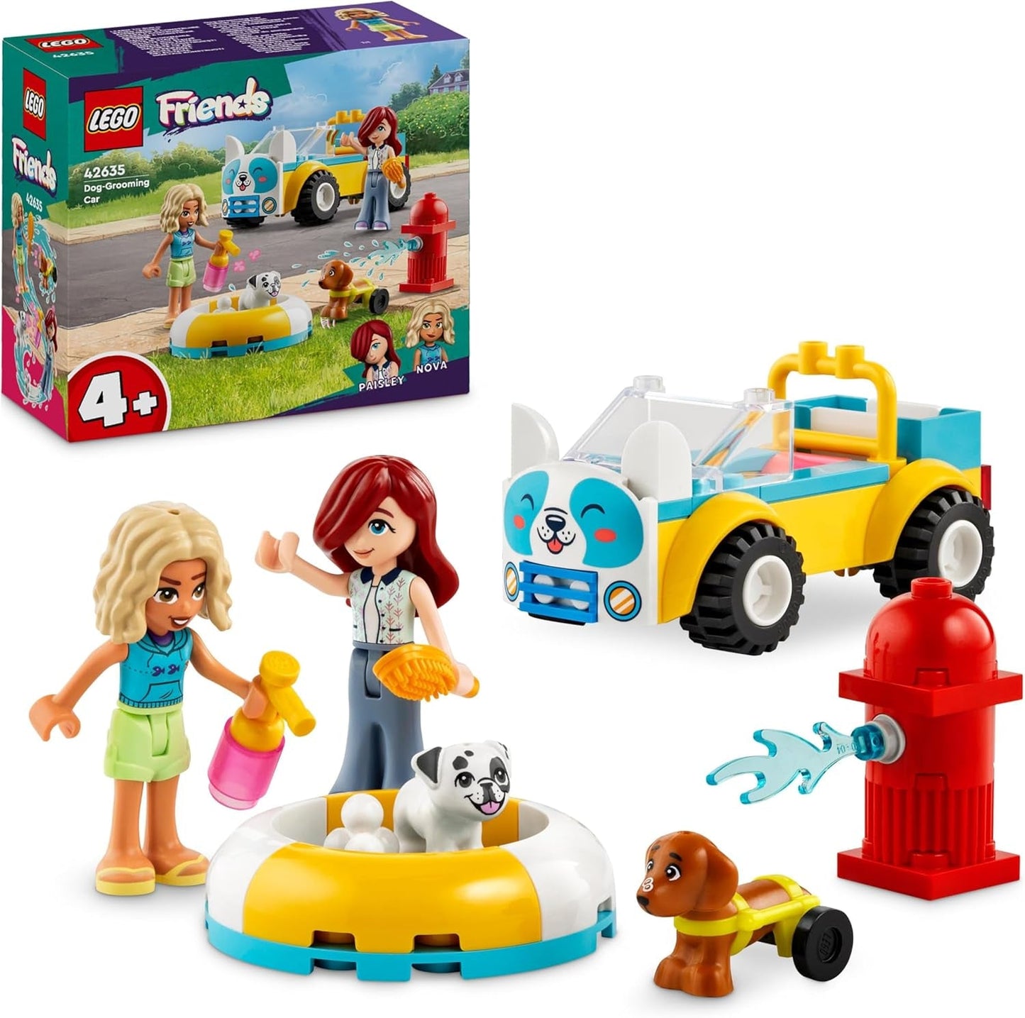 LEGO Friends Mobiler Hundepflegesalon, Rollenspielset mit Tierfahrzeugen, 2 Figuren und 2 Hunde, Kinderspielzeug für Mädchen und Jungen ab 4 Jahren, Hundepflegeset 42635, Bausätze Besuchen Sie den LEGO-Store Standardtitel