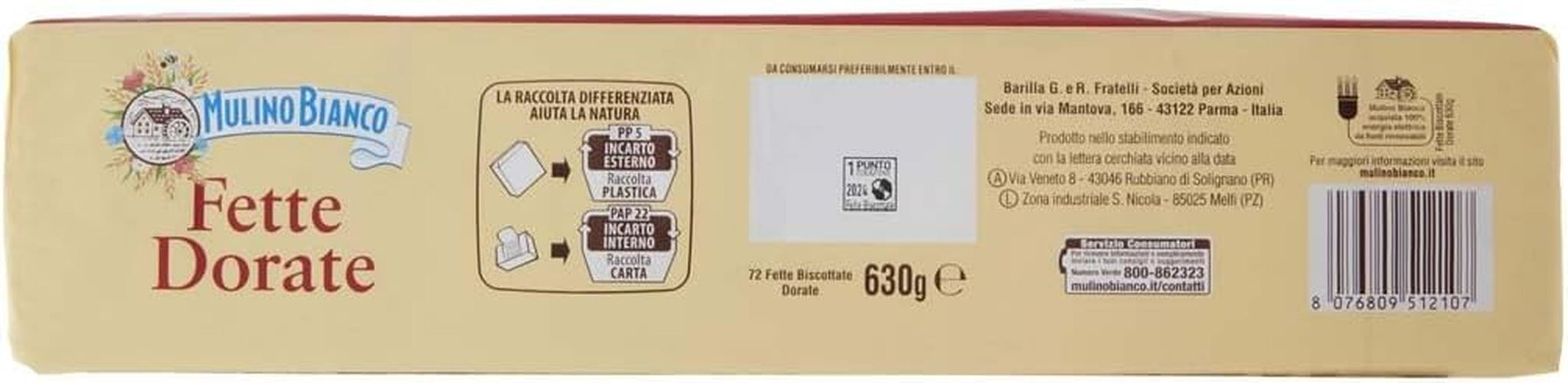 , Fat Biscottate Golden - 630 gr