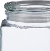 Relaxdays Vorratsdosen mit Deckel, 6er-Set, Glas, 1,3 l, achteckige Vorratsdosen, luftdichte Glasbehälter, klare Frischhalteboxen, Naty Shop