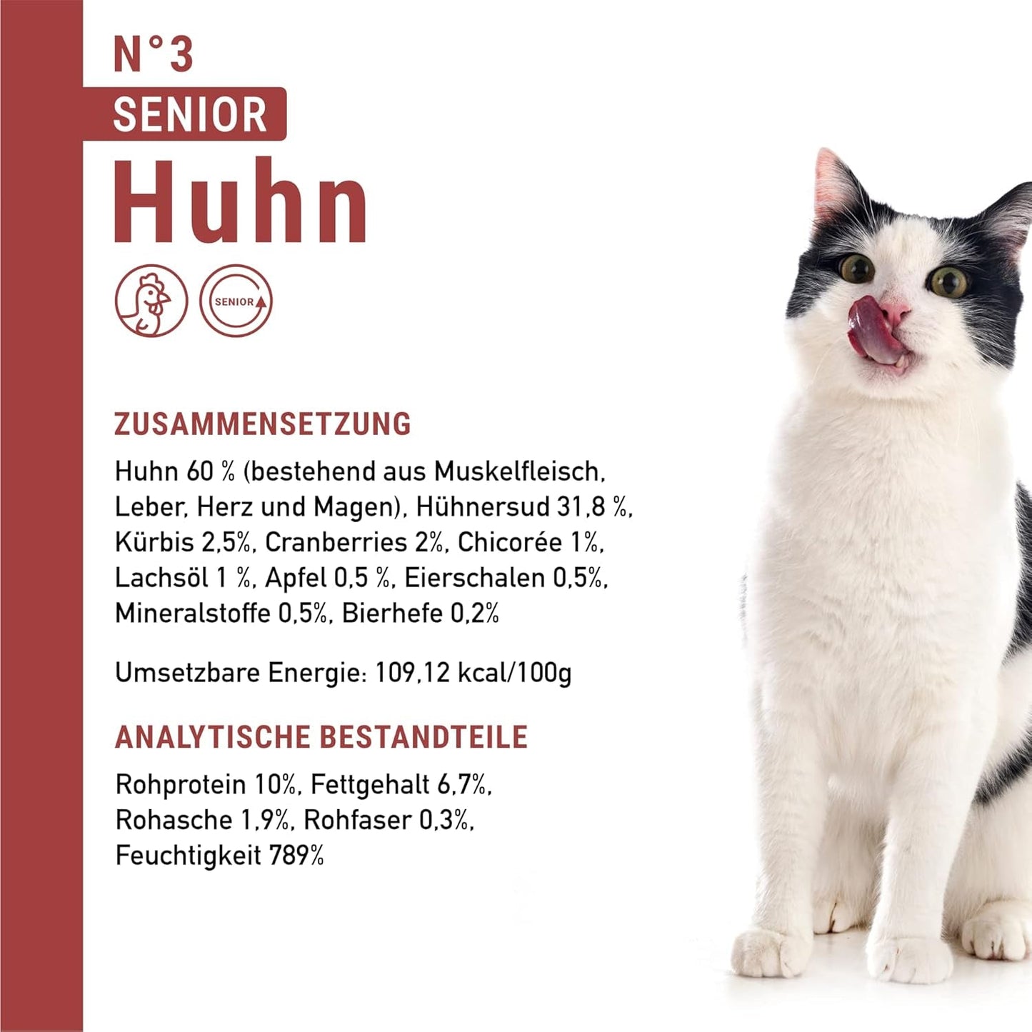 catz finefood Senior Collection Katzenfutter nass - Premium Nassfutter für Ihre Senior Katze - getreidefrei, ohne Zucker, hoher Fleischanteil, Vitamine & Mineralien (6 x 200g Dose)