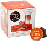 NESCAFÉ Dolce Gusto Latte Macchiato Vorratsbox 90 Kaffeekapseln (Aromatischer Espresso und Latte Macchiato Caramel