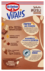 Dr. Oetker Vitalis Schokomüsli Classic: Frühstücksmüsli mit Vollmilch- und Zartbitterschokolade, 7er Pack (7 x 600g)