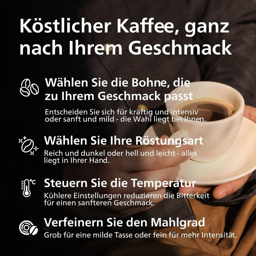 PHILIPS automatische Espressomaschine 2200-Serie – 2 Kaffeespezialitäten, Touch-Display, klassischer Milchaufschäumer, Keramikmahlwerk, mattschwarz (EP2220/10)