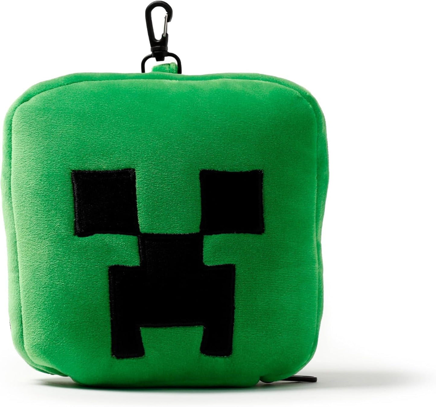 Puckator Relaxeazzz Minecraft Creeper Plüsch-Reisekissen und Augenmaske, Kopfstütze, Schlafkissen, Nackenkissen, Reisekissen, Schlafmaske für Kinder und Erwachsene für Reisen, Auto, Zug, Flugzeug, Zubehör, Reisekissen, Naty Shop