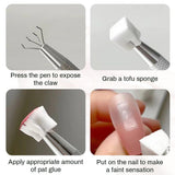 100 Stück Nail Art Schwamm mit Metallgreifer, Sponge Brush Applicator, Sponge Nagel Pinsel, Maniküre Zubehör für Nägel, um eine Varaudzen von Gradient Nail Art Patterns zu erstellen
