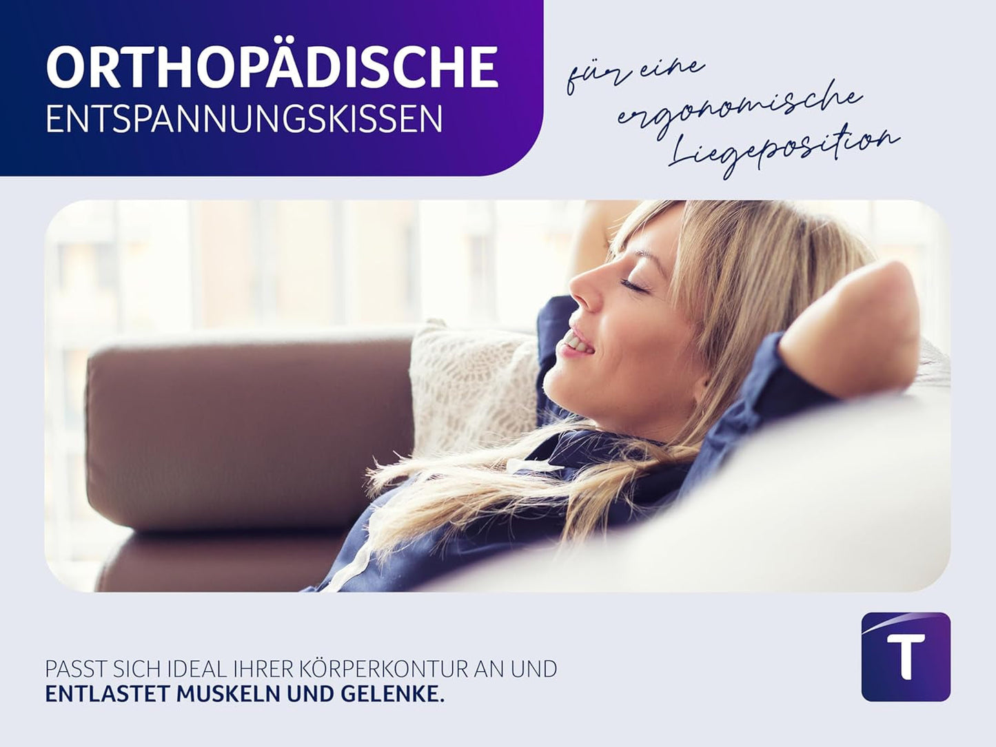 Traumnacht Orthopädisches Rücken-/Lendenkissen mit viskoelastischem Schaumstoffkern und hautfreundlichem Microfleece-Bezug, Öko-Tex zertifiziert, hergestellt nach deutschen Qualitätsstandards