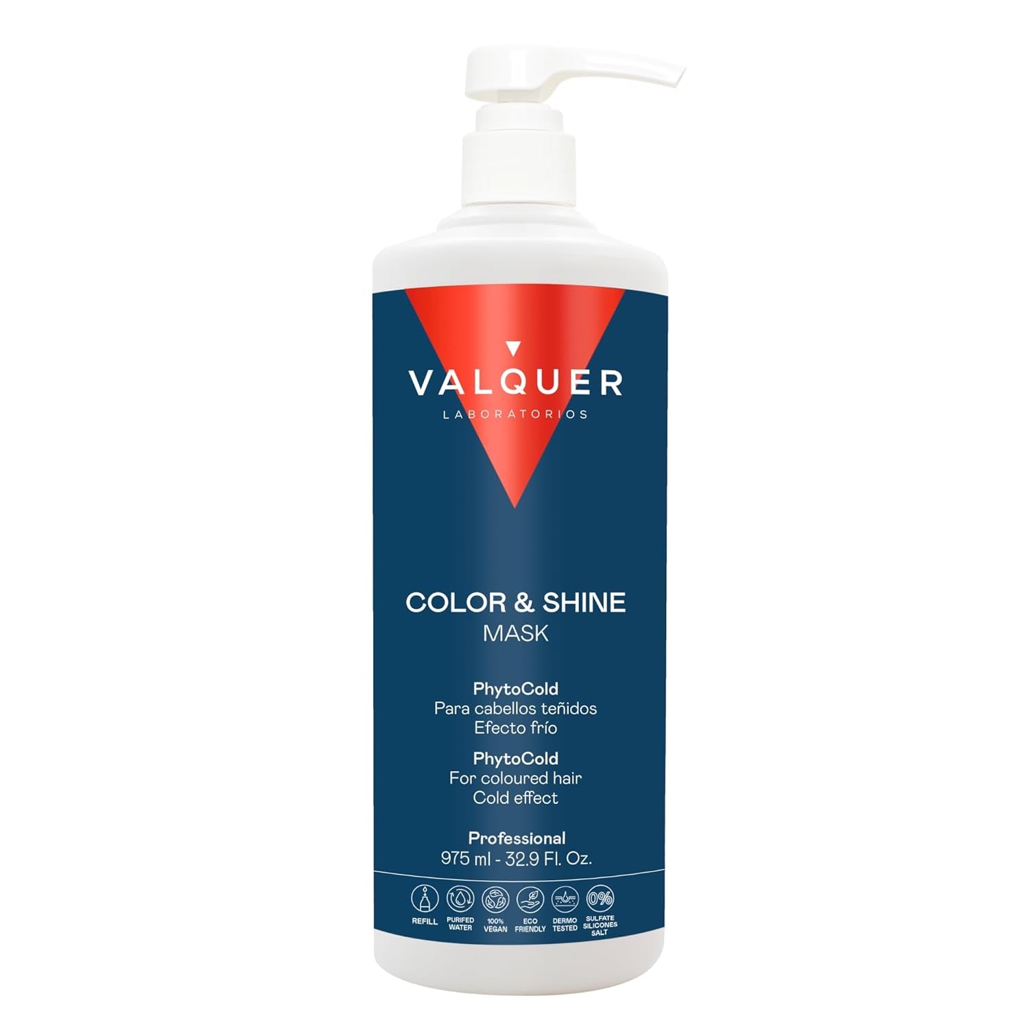 Valquer Profesional Ice Hair Mask Color and Shine – Für gefärbtes Haar, 1000 ml Naty Shop Haarmaske 1 Liter (1 Packung) Geruchlos