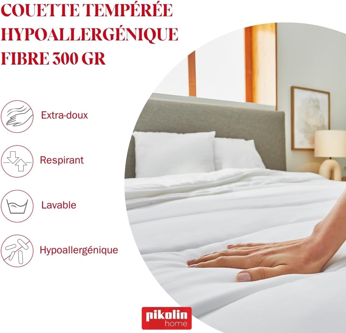 Pikolin Home – Anpassbares Laken aus 100 % Baumwolle, atmungsaktiv, langlebig und widerstandsfähig. Steppdecken und Steppdecken Naty Shop
