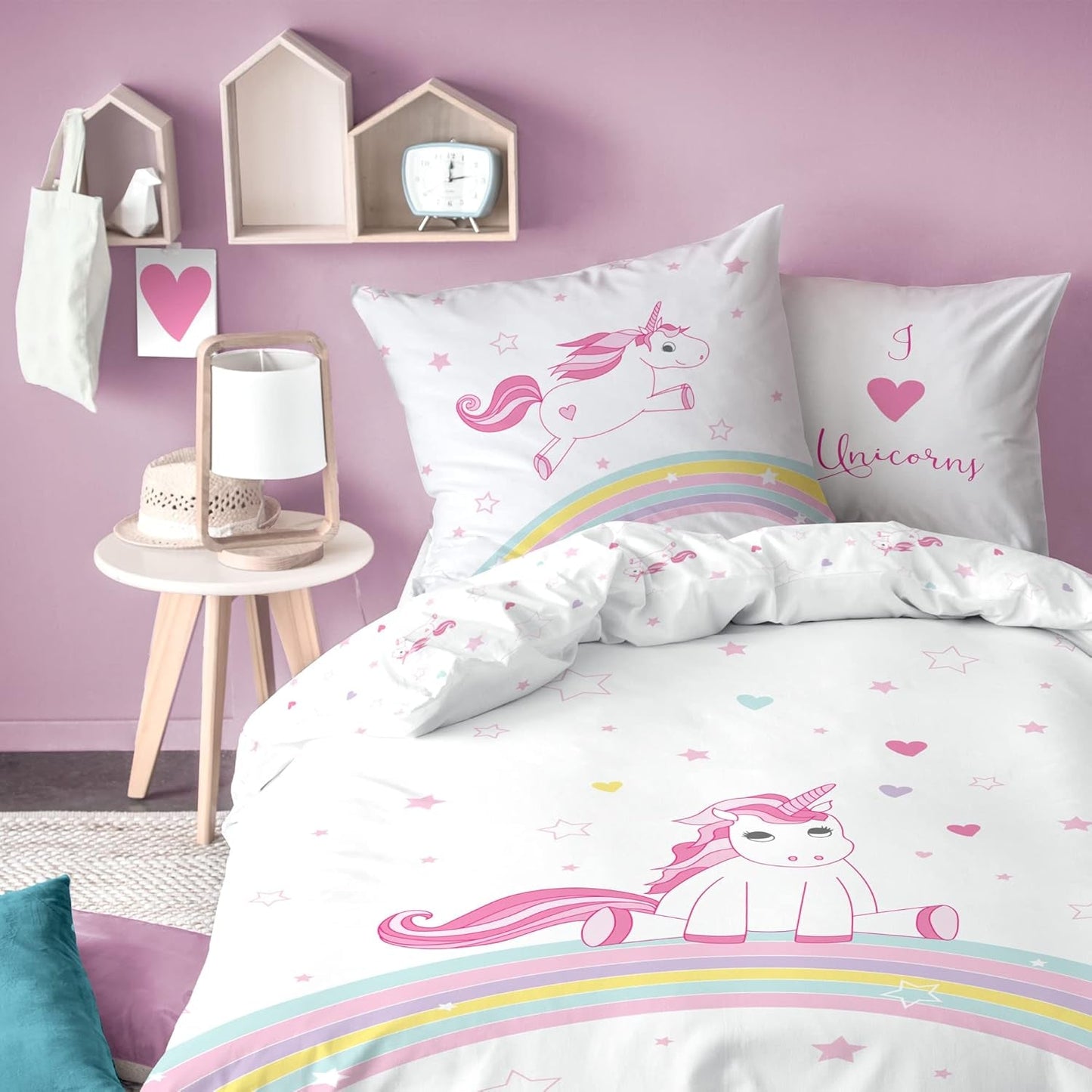 Bettwäsche für Mädchen, Einhorn, Baumwolle Bettwäsche – Kinder Naty Shop Einhorn