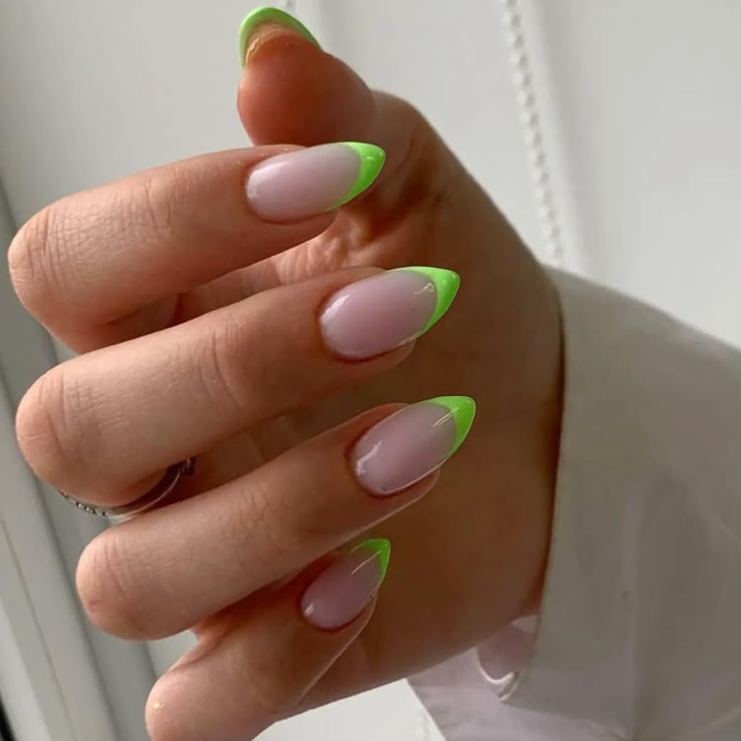 Lange French Tips Gold Glitzer Kleber auf langen quadratischen Nägeln Glitzer French Tip Falsche Nägel Set Quadratische künstliche Nägel für Frauen 24 Stück