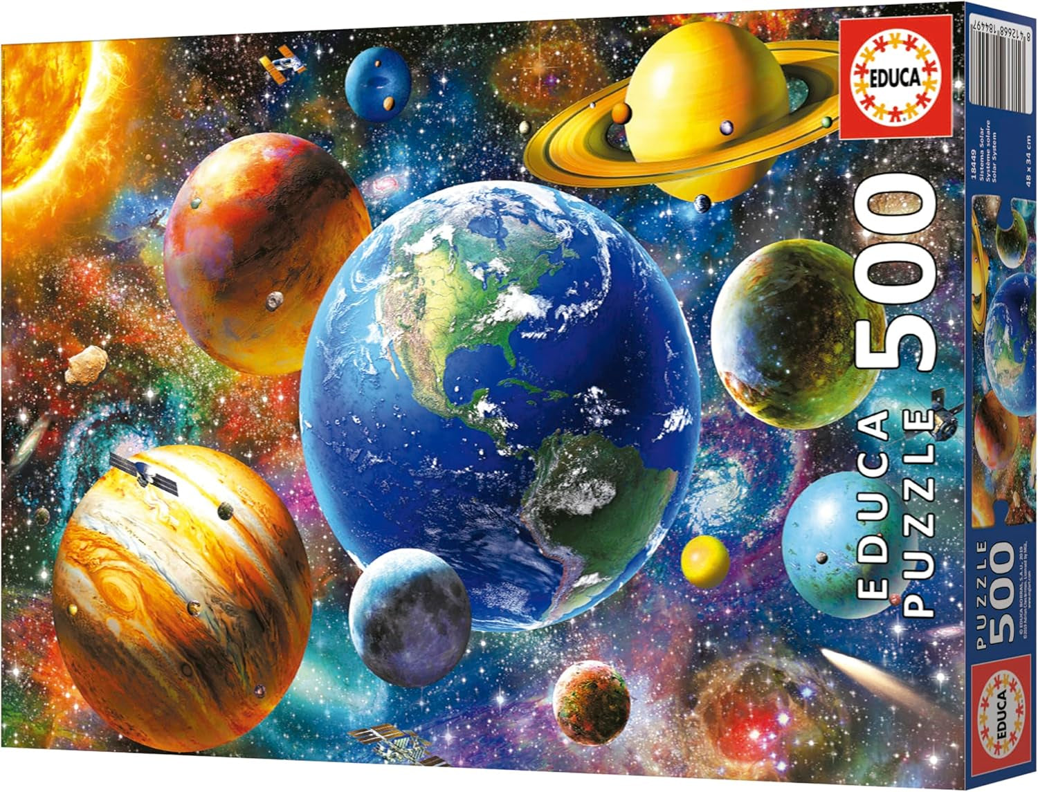 Educa - Puzzle 500 Teile für Erwachsene | Sonnensystem, Puzzle 500 Teile für Erwachsene und Kinder ab 11 Jahren, Planeten, Weltraum, Weltraum (18449) Puzzle Naty Shop