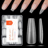 Modelones Nagelspitzen 216-teilig – Nagelspitzen-Set mit vollständiger Abdeckung, weiches Gel-Spitzen-Set, vorpolierende PMMA-Harz-Nagelspitzen, DIY-Kleber auf künstlichen Nägeln für Nagelkunst, kurze Mandeln XS
