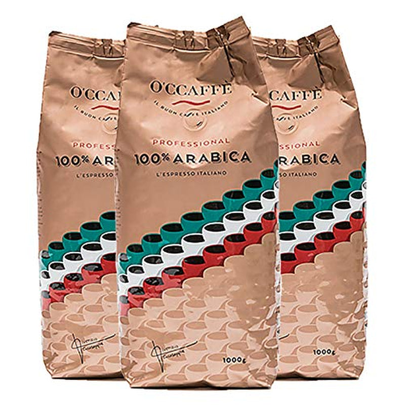 100 % professioneller Arabica-Kaffee, 1000 g ganze Bohnen / 3er-Packung