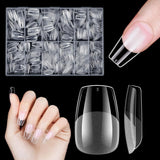Kurze künstliche Nägel, 500 Stück, weiche Gel-Nagelspitzen mit vollständiger Abdeckung für Gelnägel, 12 Größen, vorpolierte Nagelspitzen für Gelnägel, kurze künstliche Nägel, Sargnagelverlängerungen mit Box