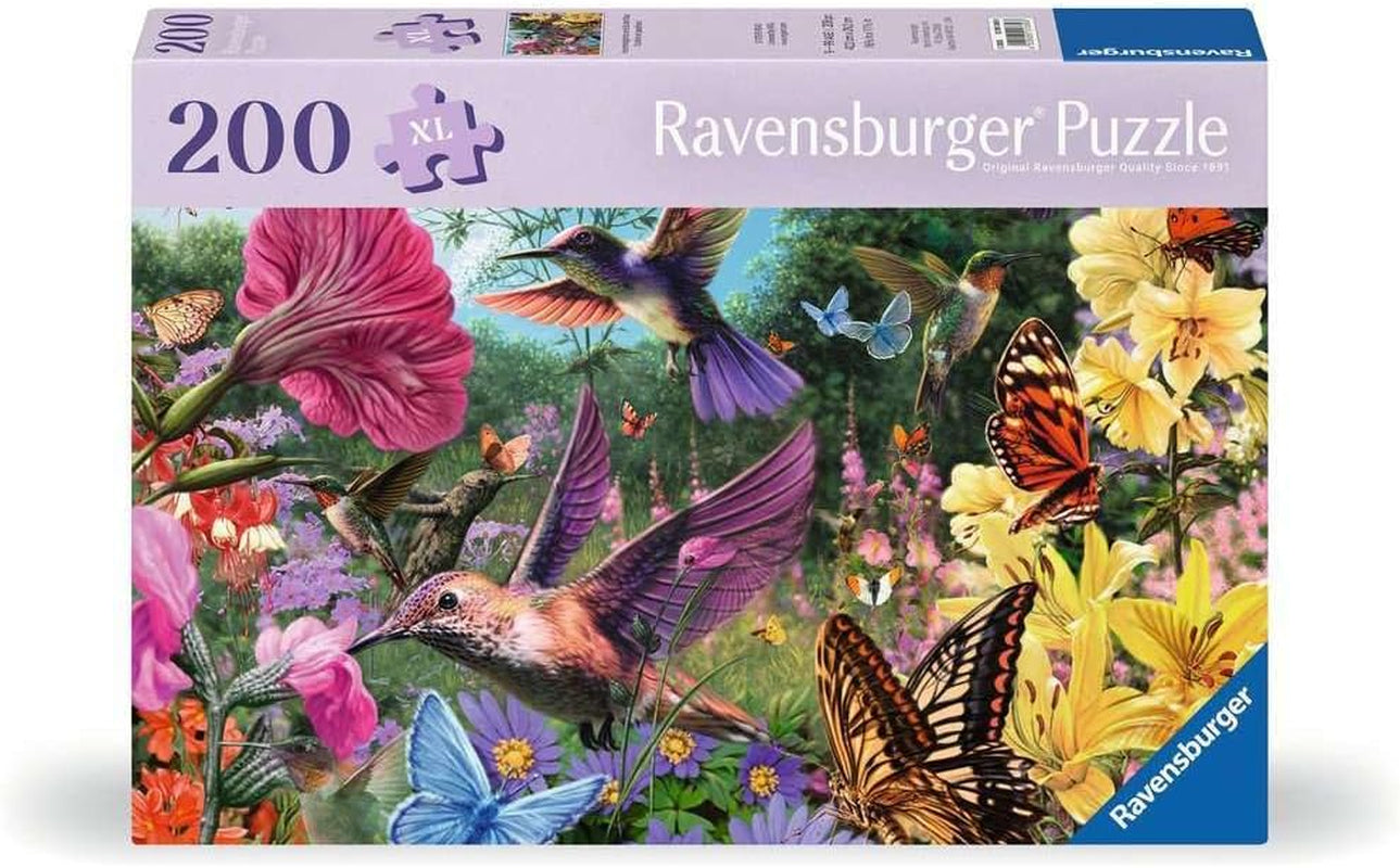Ravensburger Puzzle 12001369 – Kolibris und Schmetterlinge – 200-teiliges Puzzle für ältere Menschen und Senioren mit größeren Puzzleteilen, Griff, großer Bildvorlage und Puzzle-Basis. Puzzle-Naty-Shop-Standardtitel