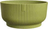 elho Vibes Fold Bowl 25 – Blumentöpfe für den Innenbereich – 100 % recycelter Kunststoff – Ø 24,9 x H 12,1 cm – Grün/Ferngrün