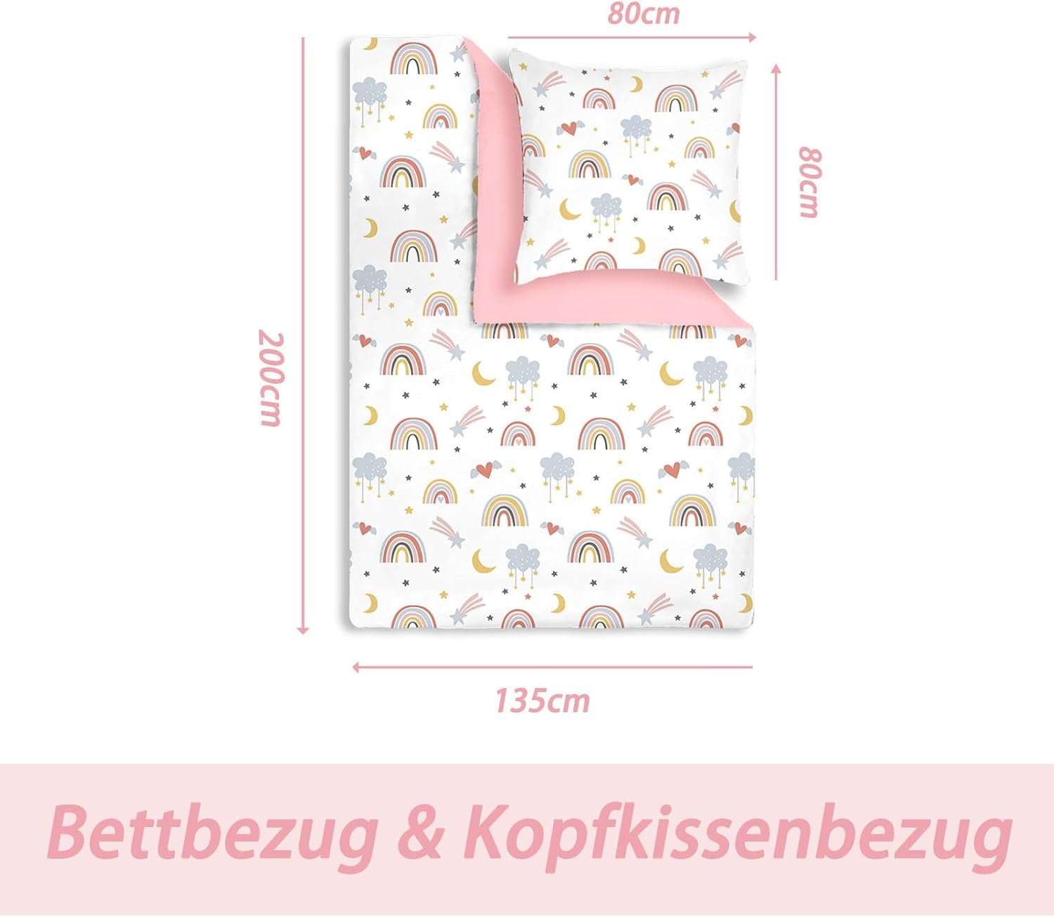 Bettwäsche für Kinder, Regenbogen, Mikrofaser Bettwäsche - Kinder Naty Shop