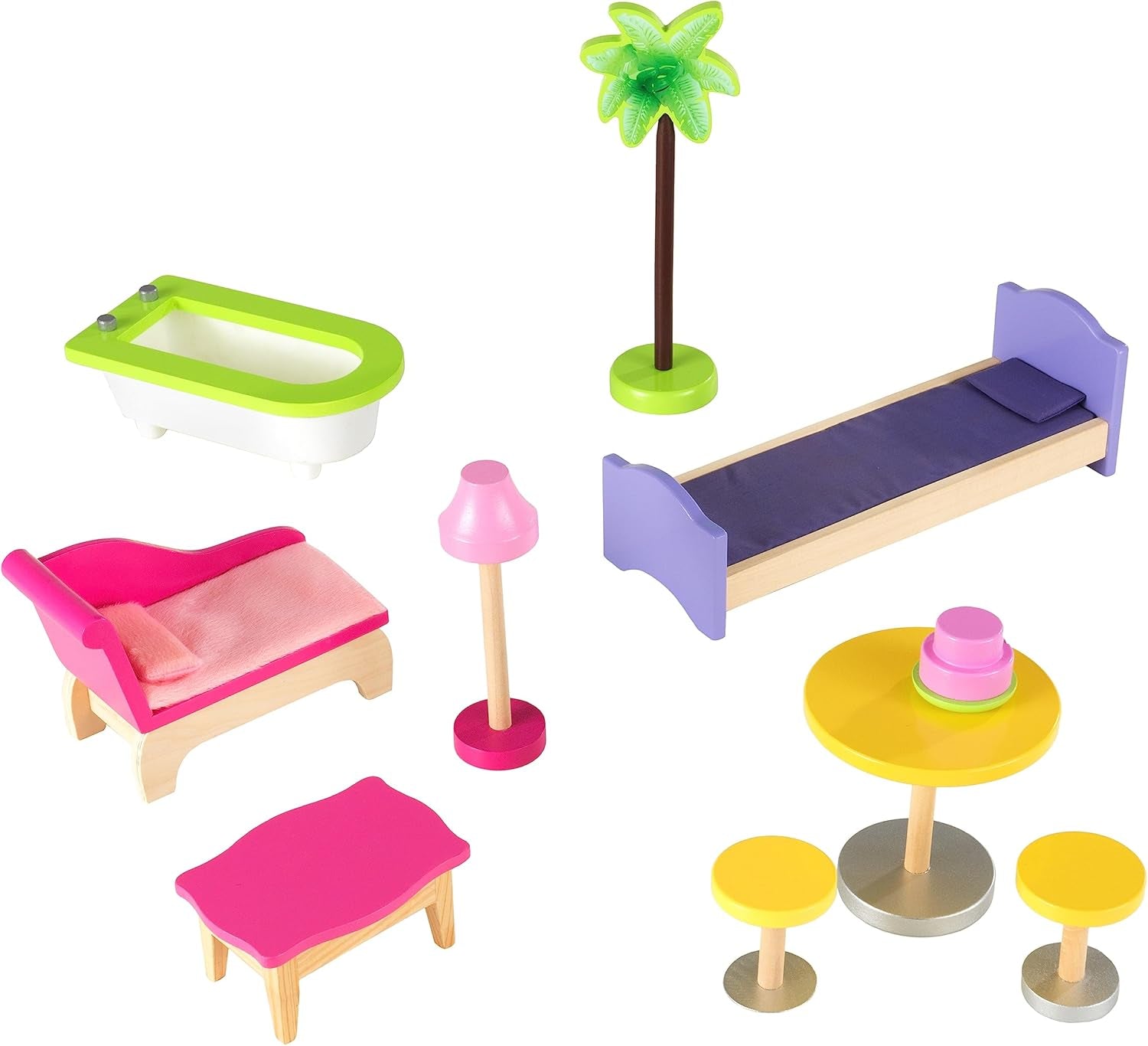 Kidkraft Kayla Holzpuppenhaus mit Möbeln und Zubehör, 3-stöckiges Spielset für 30-cm-Puppen, Spielzeug für 3-Jährige, 65092 – Exklusiv im Naty Shop von Amazon Dollhouses