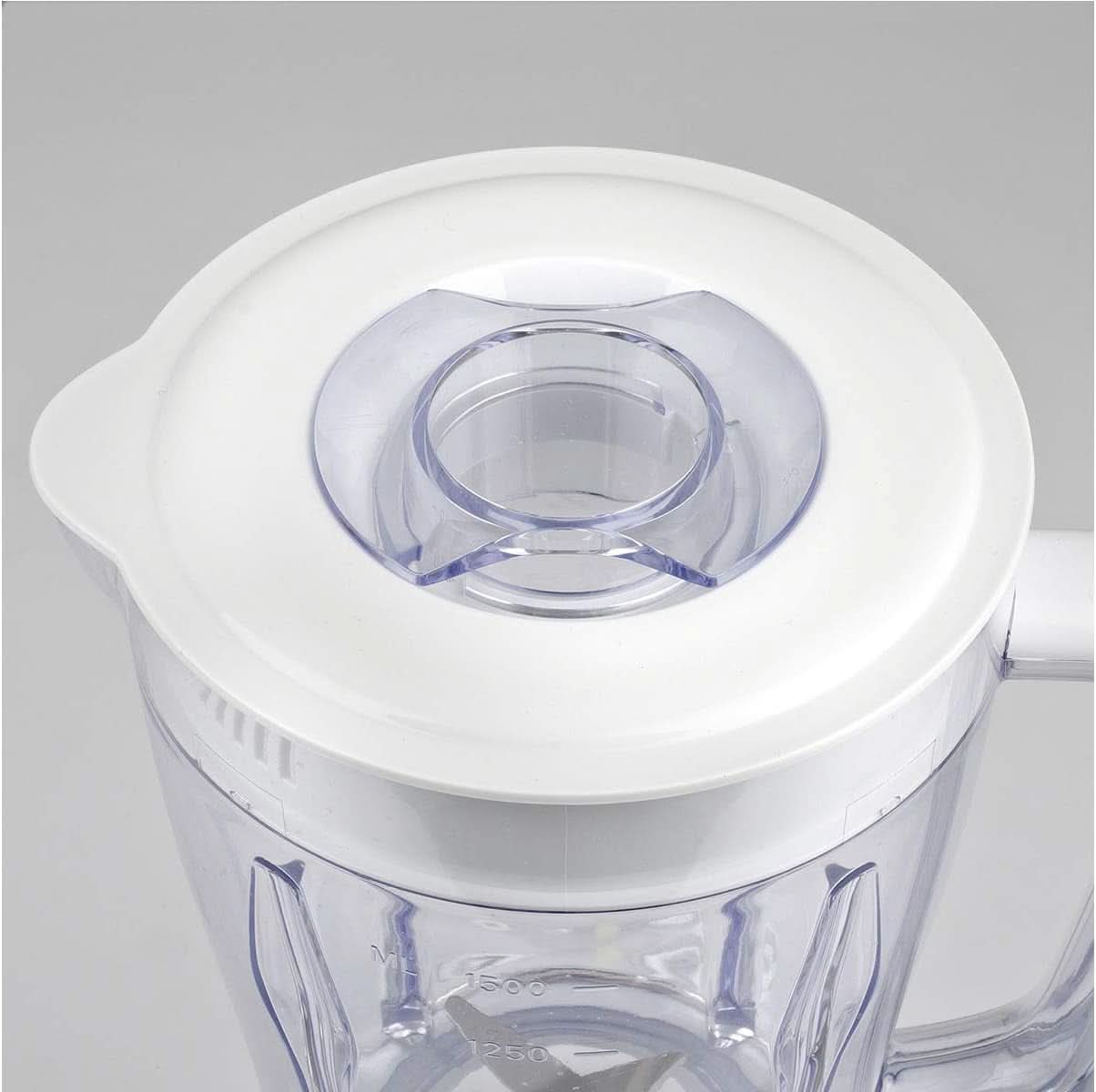 Girmi FR46 Elektrischer Mixer, 1,5 Liter, 2 Geschwindigkeiten Mit Pulse-Funktion, 4 Edelstahlklingen, Messbecherdeckel, Messbecher Mit Scale, Sicherheitseinrichtung, Weiß/Rot Kitchen Naty Shop