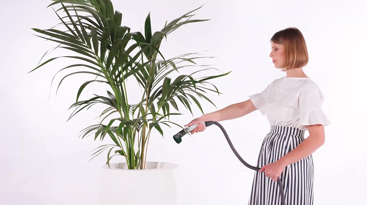 GF SRL, Aquapop Grey Limited Edition mit 25 m langem selbstverlängernden Textilschlauch, hergestellt in Italien, weicher Plastikbeutel, Düsen und Armaturen Lancia 8 für die Gartenbewässerung, dunkelgrau