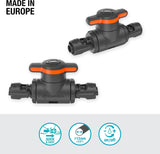 Gardena Micro-Drip-System Regulier- und Absperrventil 13 mm (1/2 Zoll): Einfaches Absperren von Rohren und stufenlose Regulierung des Wasserflusses, Zubehör zum Verlegen von Tropfrohren (13207-20)