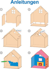 Baker Ross FN199 Bauen Sie Ihr eigenes Puppenhaus aus Holz – 1-teiliger Puppenhaus-Bausatz für Kinder, Bastelset