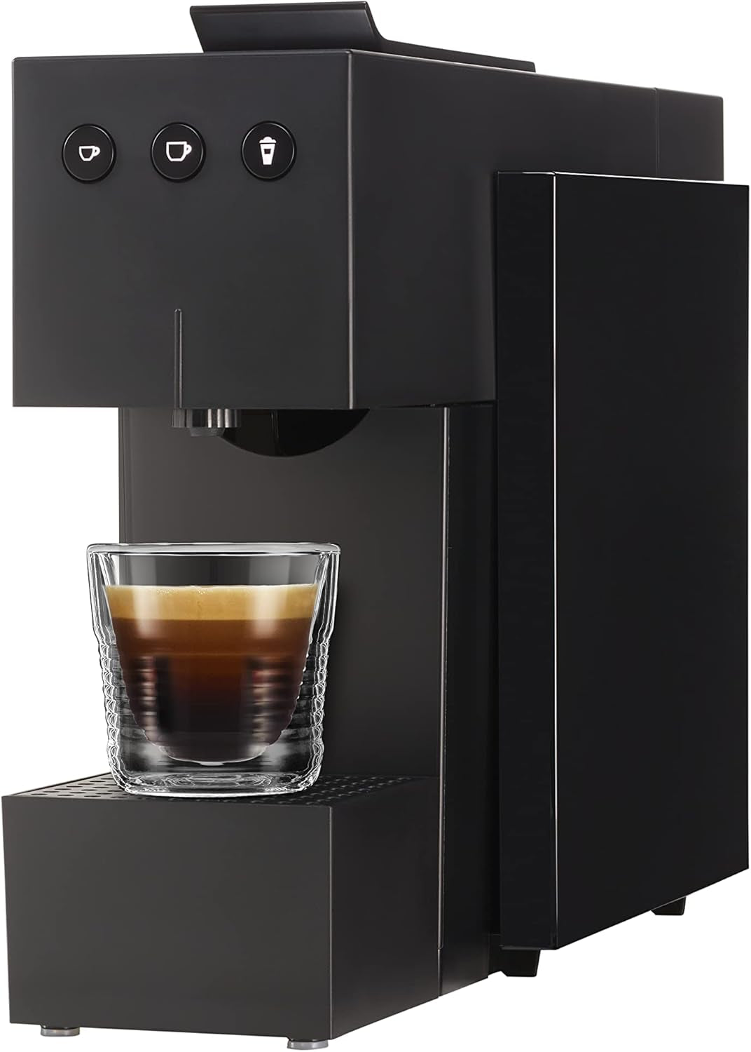 Espressomaschine mit K-FEE SQUARE Kapseln für Kaffee, Tee und Kakao | Kompakter Espresso | Schnelles Aufheizen | 0,8 l Wassertank | 19 Takte | Klavierschwarz